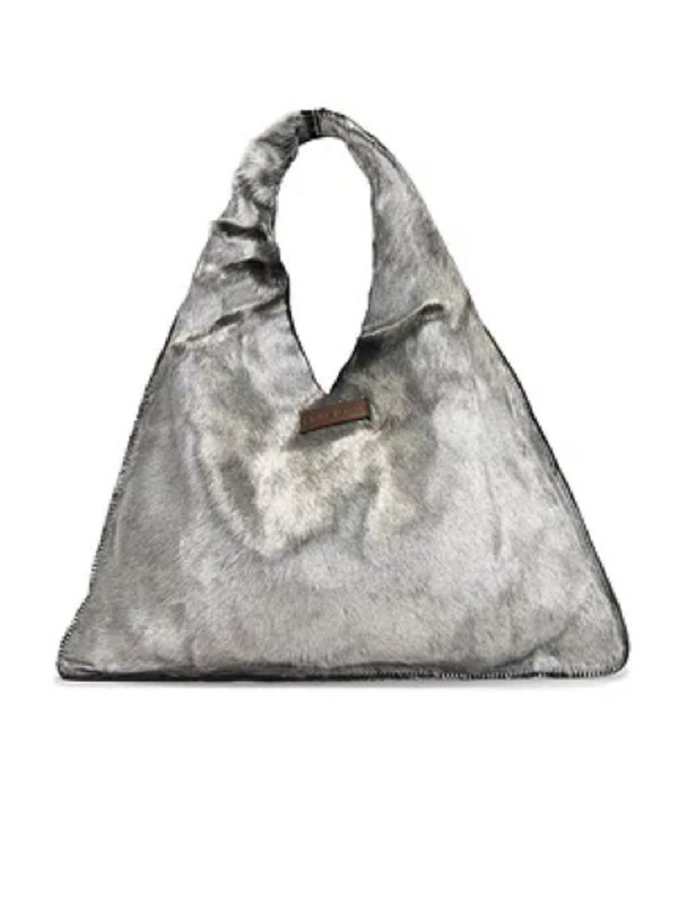 8 Other Reasons Silver Faux-Fur Shoulder Bag